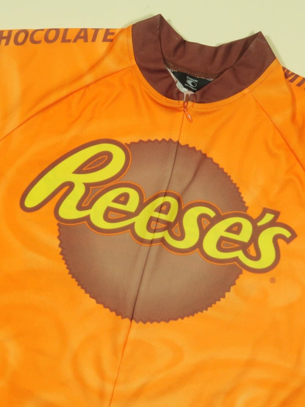 Vintage Canari Reese’s Peanut Butter Cups Cycling Jersey Mens XL Orange